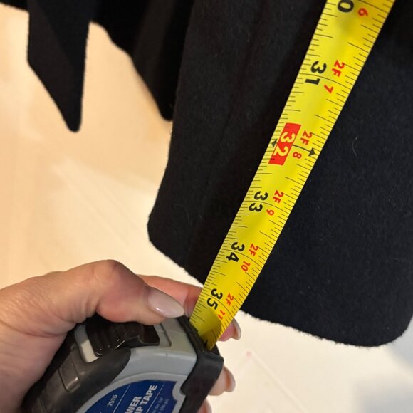 Cole Haan Signature Womens Asymmetrical Belted Full Zip Wool Coat Size 8 Black - Picture 9 of 16